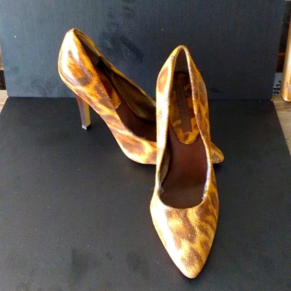 Banana Republic , snake skin heel.